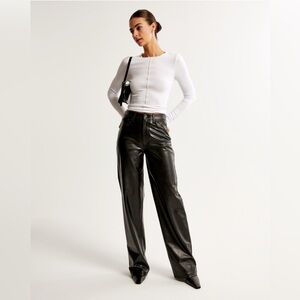 Abercrombie Vegan Leather High Rise Loose Pant